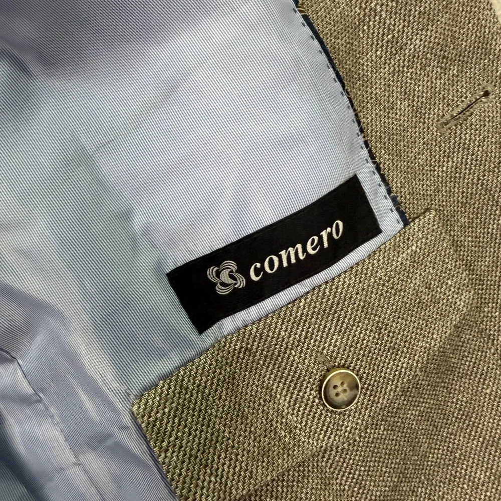 Joseph Abboud Men 38R Slim Fit Sport Coat Heritage Comero Linen Wool Elbow Patch